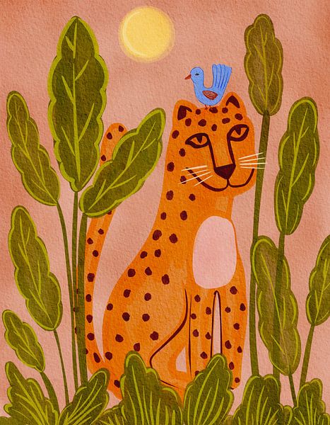 Leopard und Vogel von Nikita Jariwala