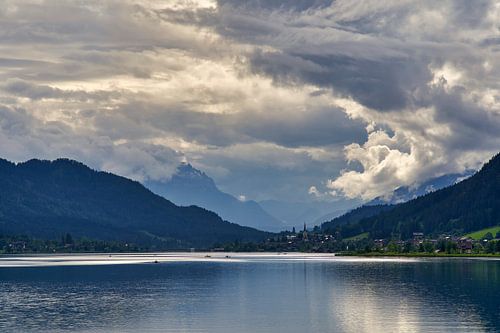 Dramatic sky over Lake Weissensee