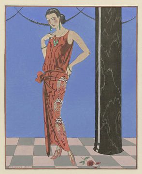 George Barbier - Gazette du Bon Ton. Art - Modes & Frivolités ; Tenue de soirée (1923) sur Peter Balan
