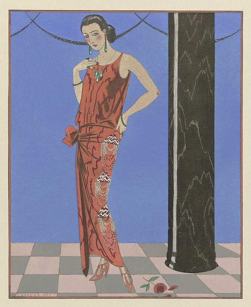 George Barbier - Gazette du Bon Ton. Kunst - Modes &amp; Frivolités; Avondkledij (1923) van Peter Balan