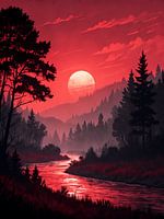 Crimson Moonrise