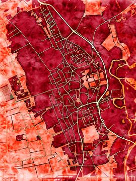 Map of Hellendoorn with the style 'Amber Autumn' by Maporia