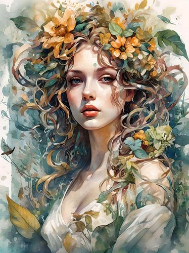 Spring Serenade: Portrait of Femininity and Blossoms