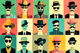 Men with moustaches and hats by Art & Soul Creations