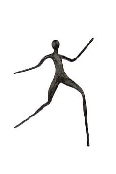 Laufen schwarzer Person oder Mann Wachs Modell  auf weißem Hintergrund von Ben Schonewille