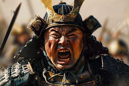 picturesque Japanese statue warlord samurai