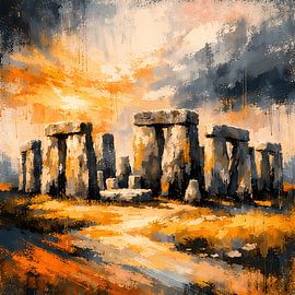 Steencirkel in het licht – Mystieke Stonehenge-scène van ButterflyPix