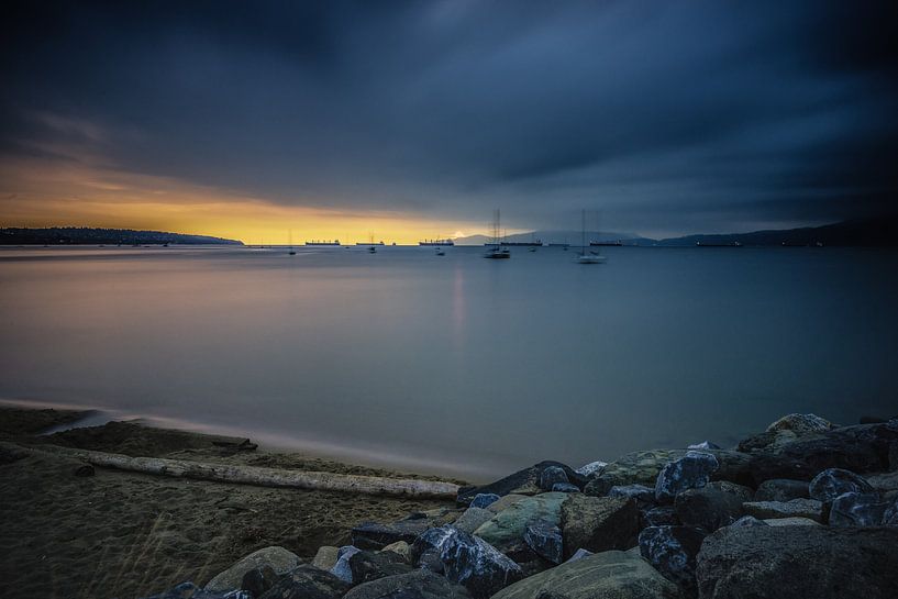 Sunset at English Bay by Peter Vruggink