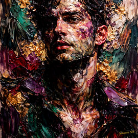The Silent Thinker – Uit de Emerald Nocturnes-collectie van Johannas Art Creations