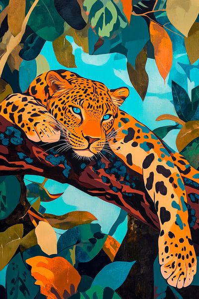 Leopard im Baum von Poster Art Shop