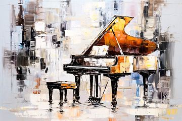 Abstracte piano met kruk van Art & Soul Creations
