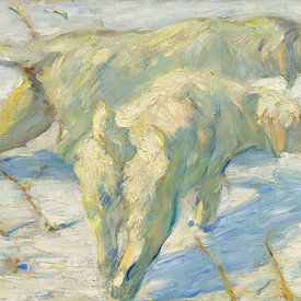 Siberische honden in de sneeuw - Franz Marc van Mooie Meesters