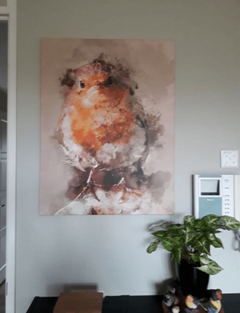 Portrait eines Rotkehlchens von Art by Jeronimo