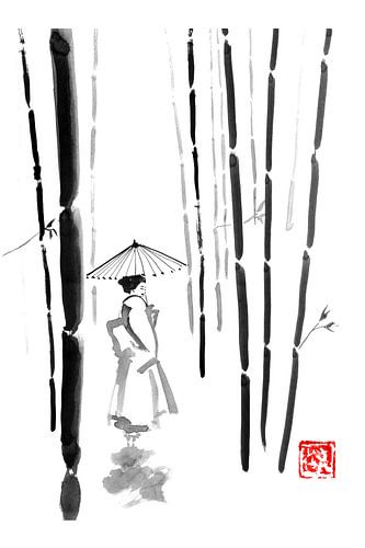 geisha in de bamboes