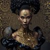 Fashion, Avant Garde, Golden Wedding Dress #2 by Hive Arts Studio