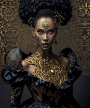 Fashion, Avant Garde, Golden Wedding Dress #2 by Hive Arts Studio