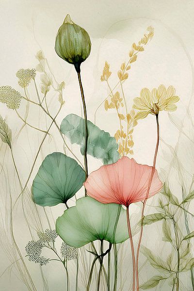 Botanical illustration: Dreamy and elegant floral painting by Studio Pieternel