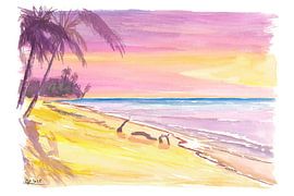 Tranquillité des rives de Wallis Futuna au coucher du soleil Repos