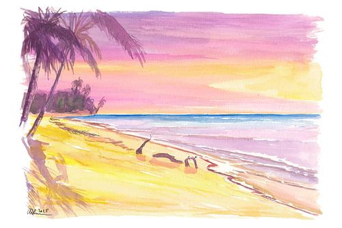 Tranquillité des rives de Wallis Futuna au coucher du soleil Repos