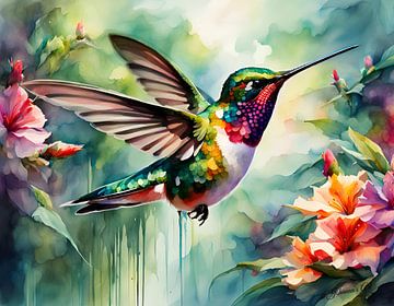 Les beaux oiseaux du monde - Le colibri sur Johanna's Art