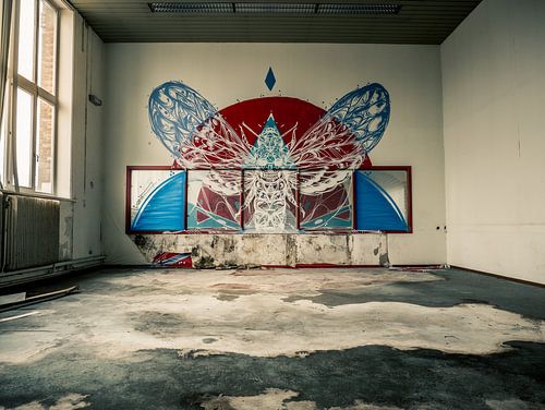 Verlaten School, België - Urbex / Verval / Oud / Graffiti / Street Art / Dier / Universiteit / Vlind