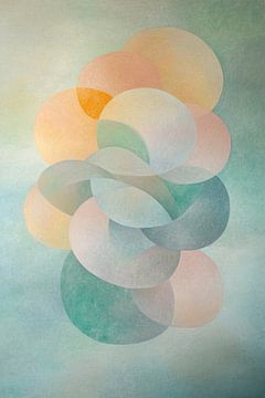 Pastel Harmonie | Abstracte Overlapping in Pastel van Modern Collection