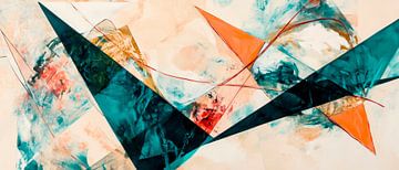 Dynamic shapes in blue and orange by Poster Art Shop