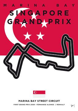 Ma F1 MARINA BAY Race Track Minimal Poster sur Chungkong Art