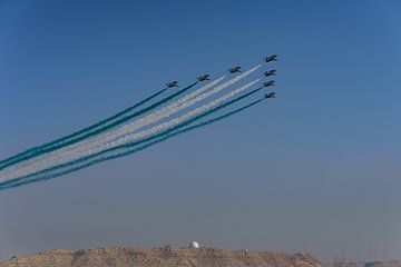Saudi Hawks tijdens Bahrain International Air Show 2016.
