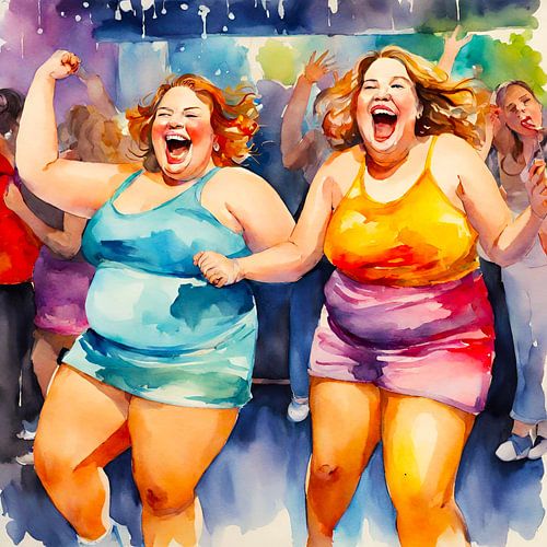 2 gezellige dames aan het dansen in de disco