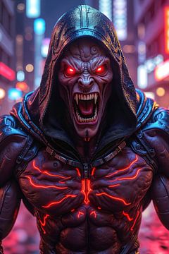 NEON VAMPIRE: The futuristic vampire in the cyberpunk city