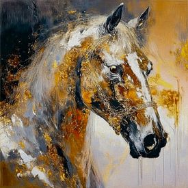 Goldenes Pferd 6 von Marjolein Deelen