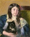 Françoise, met een hondje, ver naar rechts kijkend, Mary Cassatt van Meesterlijcke Meesters thumbnail