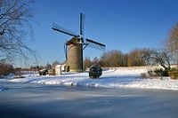 De Wippersmolen in Maassluis in sneeuwlandschap