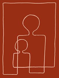 Mutter und Kind, ockerrot/rosa von Atelier Andrea