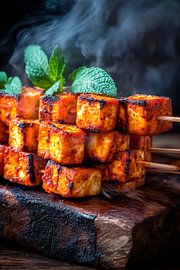 Grilled tofu with fresh mint by Poster Art Shop