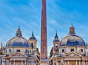 Tweelingkerken en Obelisk op Piazza del Popolo, Rome van Sergio Pazzano thumbnail