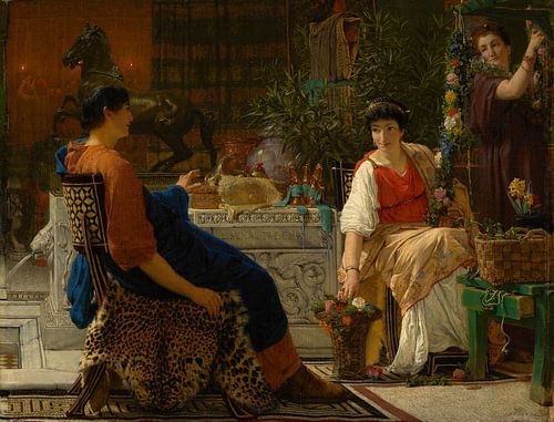 Voorbereidingen voor de feestelijkheden (De bloemenkrans), Lawrence Alma-Tadema