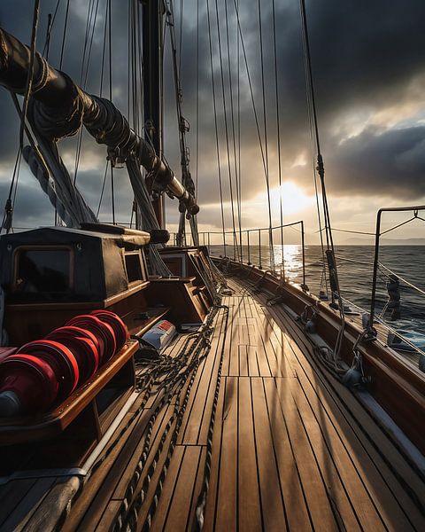 Zonsopgang aan zee van fernlichtsicht