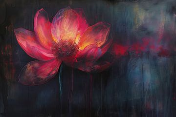 Bloem roze | Crimson Surge van Kunst Kriebels