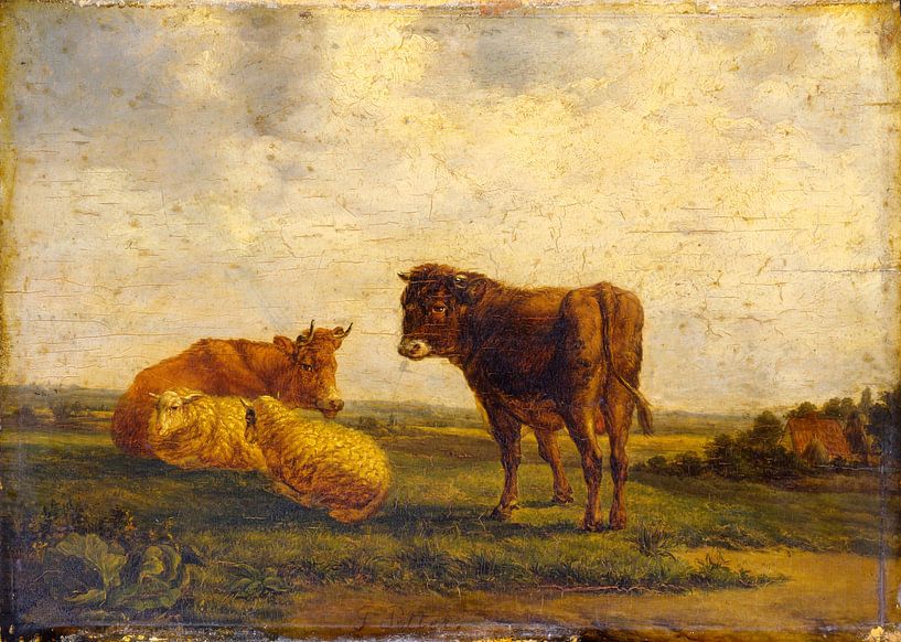 Landschap met vee en schapen, Paulus Potter van Meesterlijcke Meesters