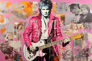 Portrait StreetArt d'un guitariste