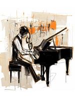 Jazz muzikant speelt Piano stijl abstract