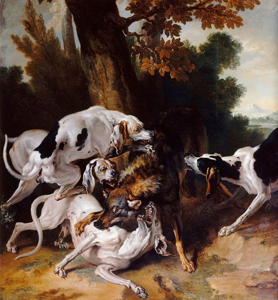Der Hallali des Wolfes, Jean-Baptiste Oudry von Meisterhafte Meister