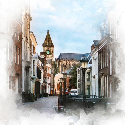 Quartier de Grotekerksbuurt, Dordrecht, Hollande-Méridionale sur Danny de Klerk