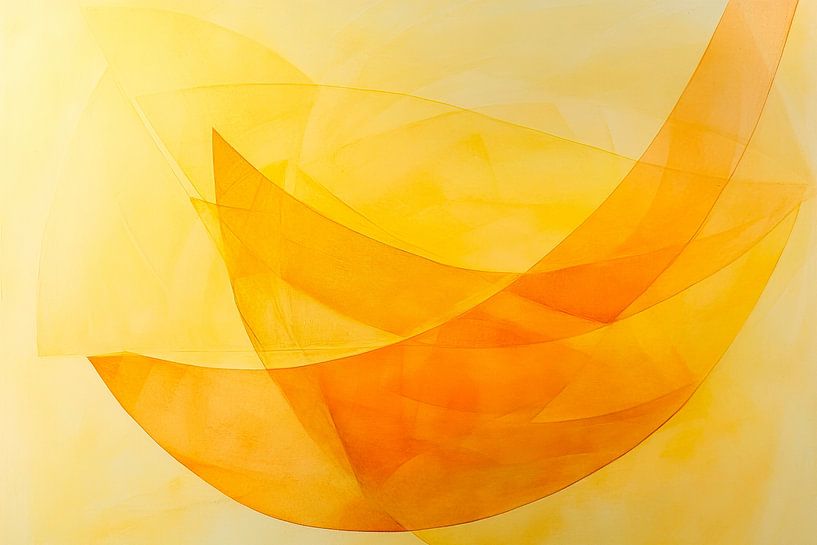 Couches de peinture jaune abstraites par Poster Art Shop