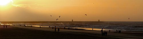End of a summer day at the beach