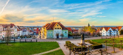 Panorama of Gotha with the market square – a view of a historic townscape