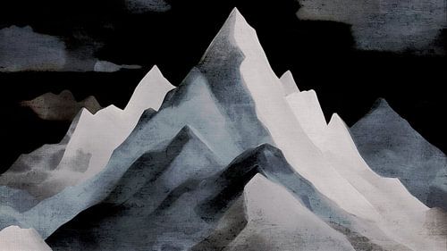 Abstract Modern Japandi Berglandschap Japan Natuur