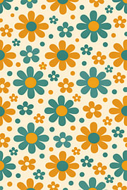 Orange and Green Daisy Flowers Poster by DesignDoodle